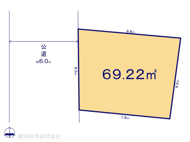 G00384199 埼玉県川口市東川口２丁目 土地 3450万円【区画図】