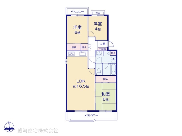 G00384254 神奈川県厚木市宮の里４丁目 中古マンション 998万円【間取図】