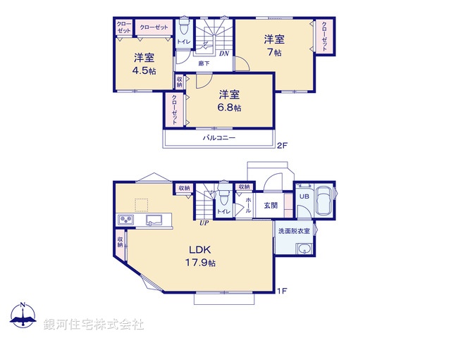 G00384261 千葉県船橋市高根台１丁目 新築一戸建て 3640万円【間取図】