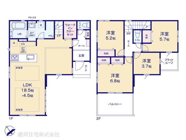 G00384274 千葉県市川市北方町４丁目 新築一戸建て 5499万円【間取図】