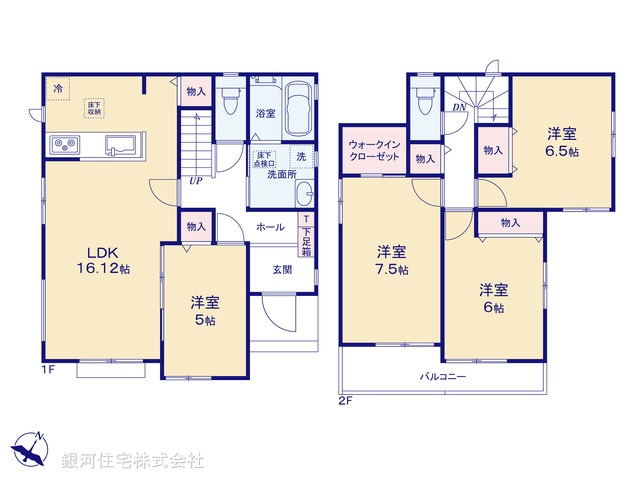 G00384292 千葉県野田市清水 新築一戸建て 3390万円【間取図】