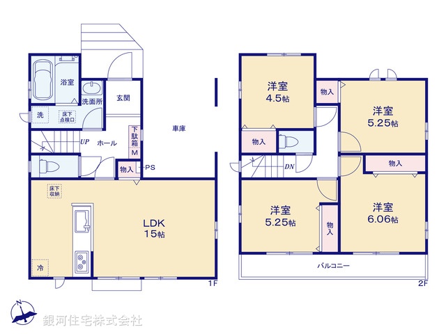 G00384345 千葉県千葉市花見川区浪花町 新築一戸建て 4590万円【間取図】
