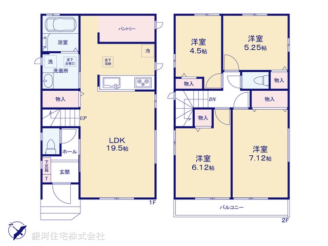 G00384367 千葉県八千代市勝田台４丁目 新築一戸建て 3890万円【間取図】