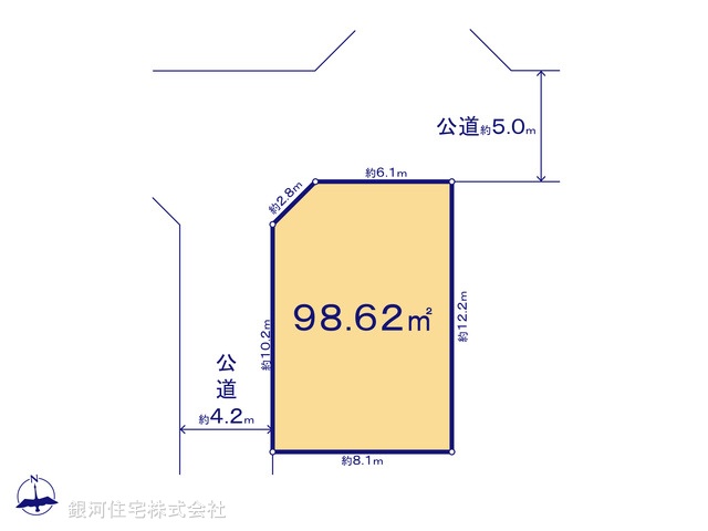 G00384400 埼玉県川越市霞ヶ関北２丁目 土地 2080万円【区画図】