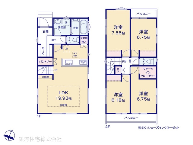 G00384434 埼玉県和光市白子３丁目 新築一戸建て 6490万円【間取図】
