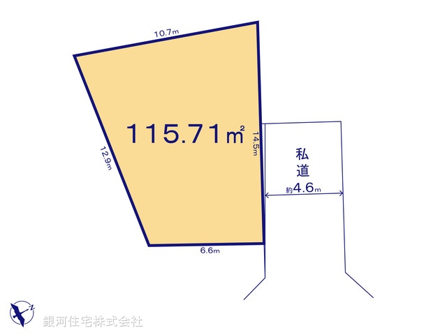 G00384491 千葉県鎌ヶ谷市東鎌ヶ谷３丁目 土地 1120万円【区画図】