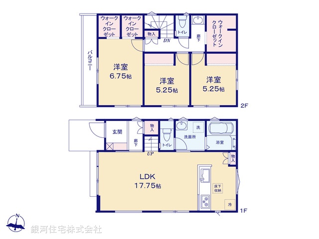 G00384518 東京都三鷹市北野２丁目 新築一戸建て 6690万円【間取図】