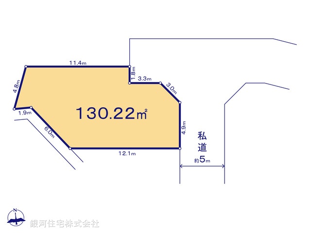 G00384632 東京都稲城市若葉台１丁目 土地(建築条件付土地) 3980万円【区画図】