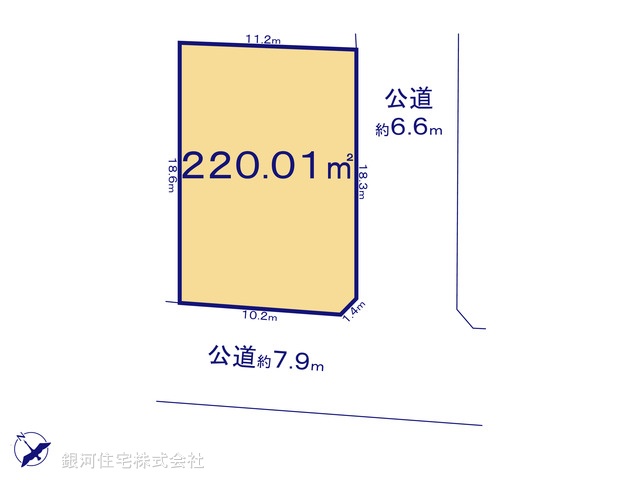 G00384711 埼玉県三郷市戸ヶ崎１丁目 土地 5450万円【区画図】