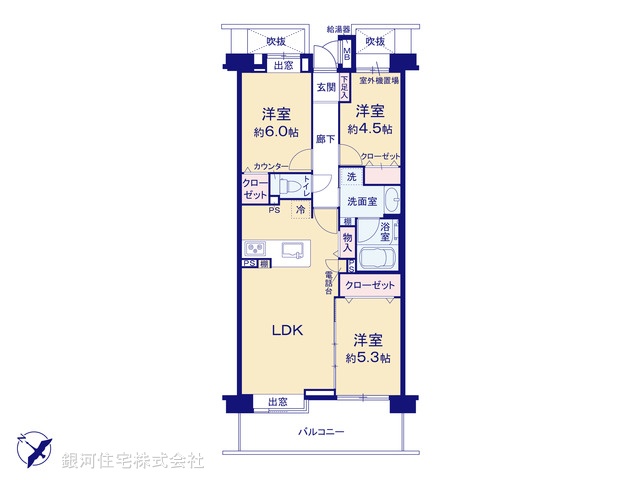 G00384779 神奈川県川崎市宮前区土橋１丁目 中古マンション 6999万円【間取図】