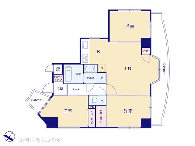 G00384783 神奈川県相模原市中央区上溝６丁目 中古マンション 1980万円【間取図】