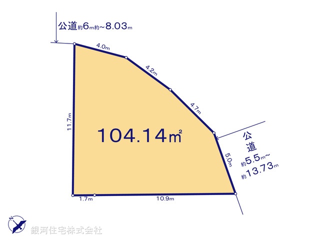 G00384785 埼玉県入間市東藤沢３丁目 土地 2200万円【区画図】