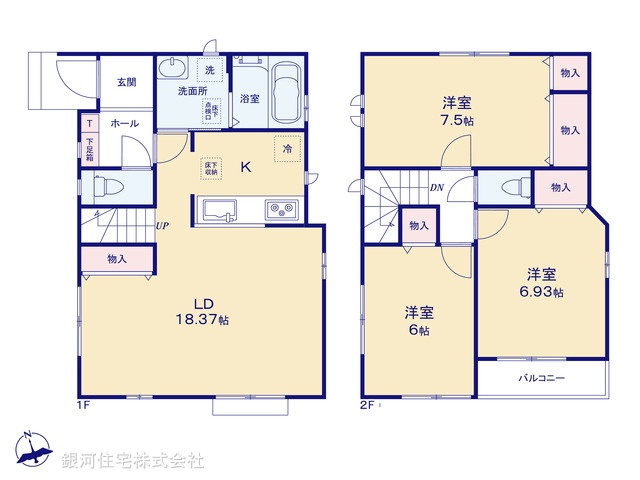 G00384794 千葉県八千代市萱田町 新築一戸建て 3490万円【間取図】