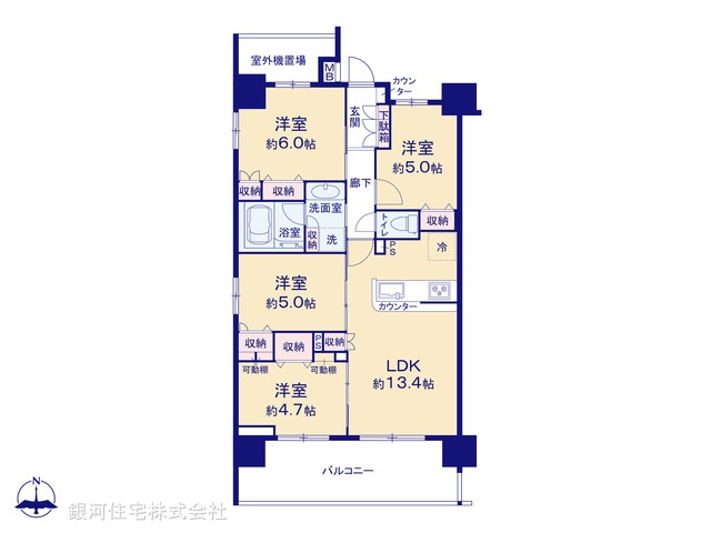 G00384808 東京都足立区西新井本町２丁目 中古マンション 4998万円【間取図】