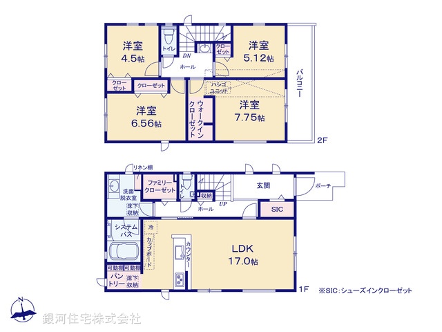 G00384870 東京都三鷹市上連雀９丁目 新築一戸建て 8150万円【間取図】