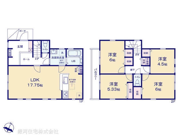 G00384902 埼玉県富士見市渡戸３丁目 新築一戸建て 3980万円【間取図】
