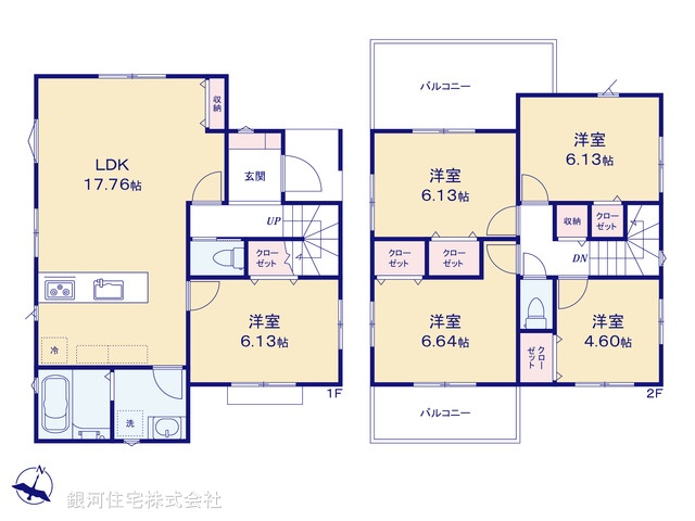 G00384912 神奈川県藤沢市鵠沼海岸３丁目 新築一戸建て 5980万円【間取図】