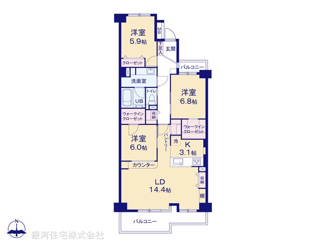 G00384919 東京都江東区猿江２丁目 中古マンション 9180万円【間取図】