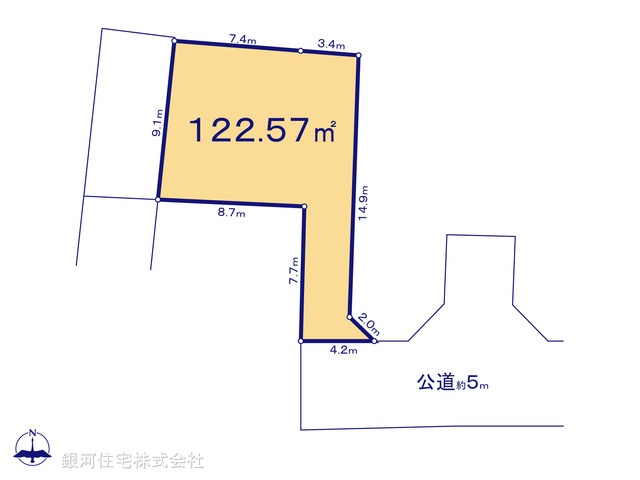 G00384923 神奈川県相模原市中央区淵野辺本町３丁目 土地 2480万円【区画図】