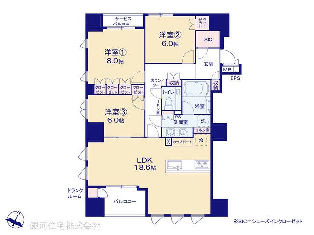 G00384963 東京都千代田区九段南４丁目 中古マンション 3億7990万円【間取図】