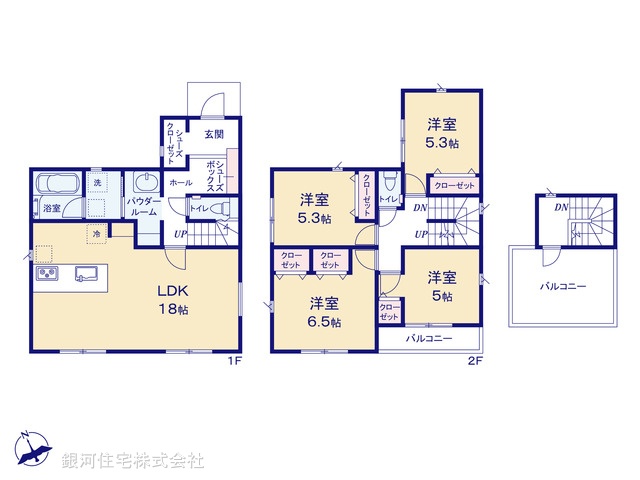 G00384988 神奈川県相模原市中央区田名 新築一戸建て 3580万円【間取図】