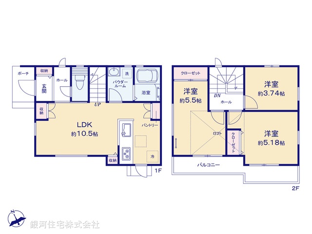 G00385003 東京都東大和市高木３丁目 新築一戸建て 3380万円【間取図】