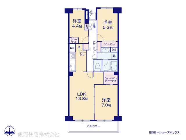 G00385008 東京都足立区大谷田２丁目 中古マンション 2499万円【間取図】