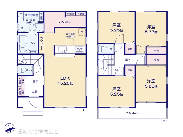 G00385082 埼玉県越谷市大字大泊 新築一戸建て 3680万円【間取図】