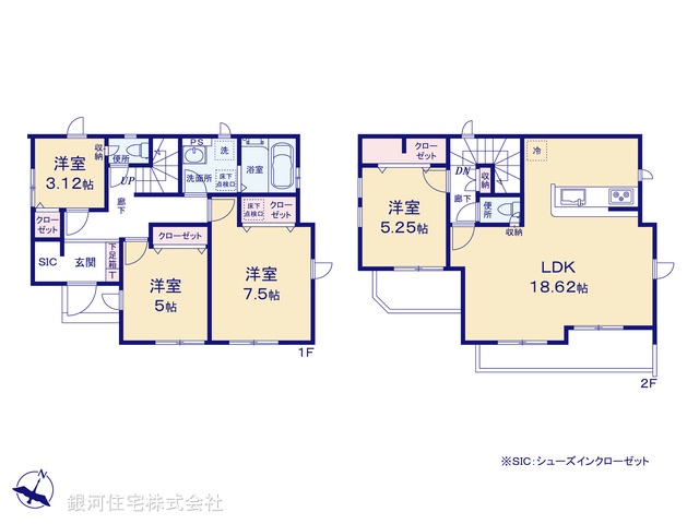 G00385105 埼玉県さいたま市南区太田窪２丁目 新築一戸建て 5399万円【間取図】