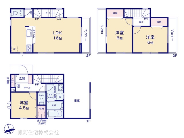 G00385138 千葉県市川市稲荷木２丁目 新築一戸建て 3790万円【間取図】