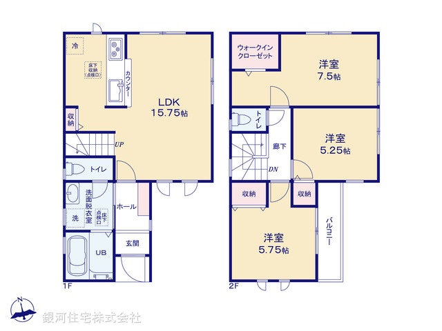 G00385140 千葉県市川市菅野６丁目 新築一戸建て 5680万円【間取図】
