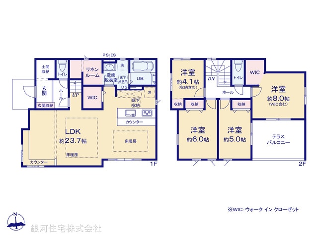 G00385159 千葉県流山市江戸川台東３丁目 新築一戸建て 5599万円【間取図】