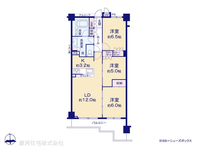 G00385199 神奈川県横浜市金沢区六浦２丁目 中古マンション 3380万円【間取図】