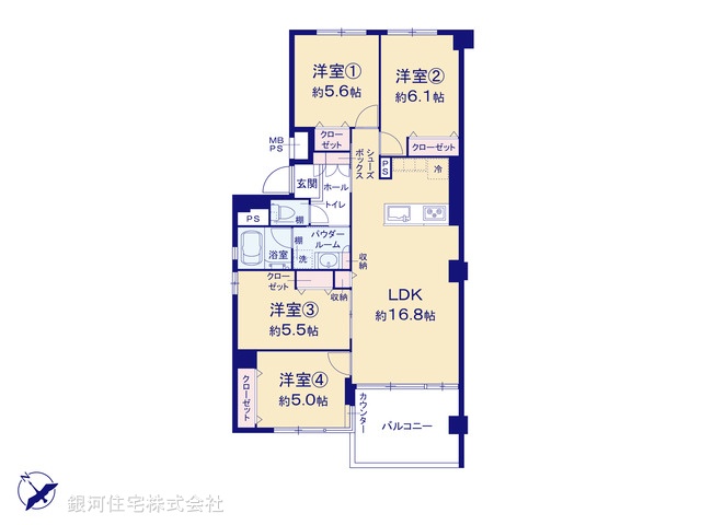 G00385202 千葉県船橋市本中山４丁目 中古マンション 4380万円【間取図】