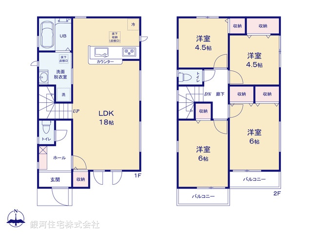 G00385217 千葉県我孫子市青山台２丁目 新築一戸建て 2980万円【間取図】