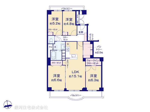 G00385269 千葉県松戸市新松戸７丁目 中古マンション 2398万円【間取図】