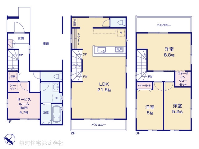 G00385291 千葉県船橋市前原西５丁目 新築一戸建て 5098万円【間取図】