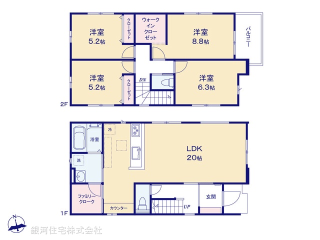 G00385306 千葉県我孫子市寿２丁目 新築一戸建て 4498万円【間取図】