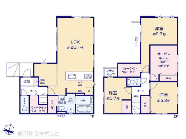 G00385313 千葉県鎌ヶ谷市鎌ヶ谷２丁目 新築一戸建て 3899万円【間取図】