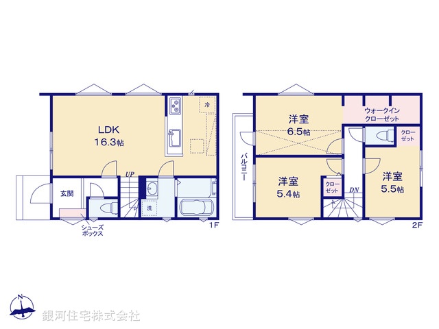 G00385318 東京都世田谷区千歳台２丁目 新築一戸建て 8990万円【間取図】