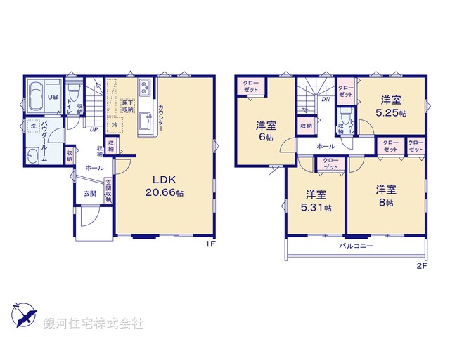 G00385346 千葉県船橋市高根台６丁目 新築一戸建て 5299万円【間取図】