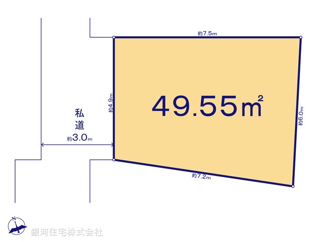 G00385400 東京都北区西ヶ原３丁目 土地 3480万円【区画図】