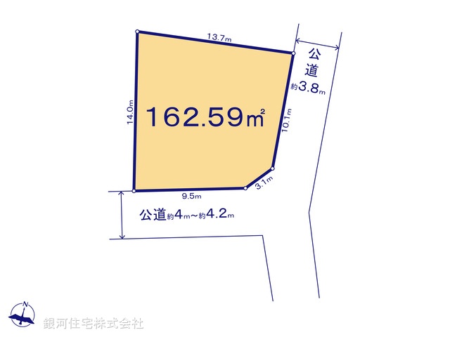 G00385409 埼玉県所沢市大字下安松 土地 3350万円【区画図】