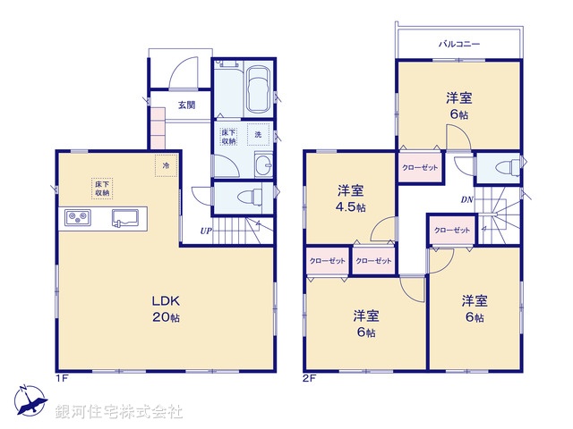 G00385411 千葉県鎌ヶ谷市東道野辺５丁目 新築一戸建て 3480万円【間取図】