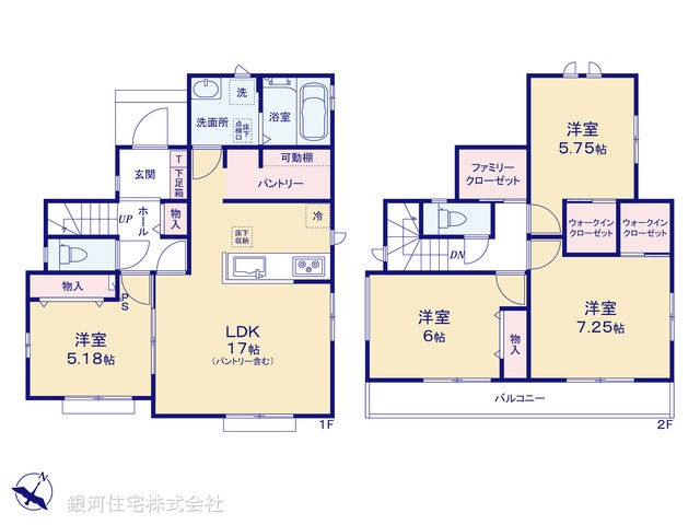G00385495 千葉県松戸市栗ヶ沢 新築一戸建て 3890万円【間取図】