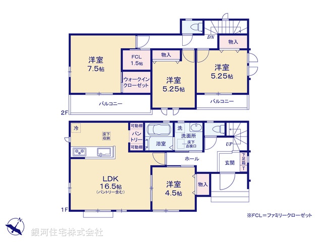 G00385498 千葉県松戸市栗ヶ沢 新築一戸建て 4090万円【間取図】