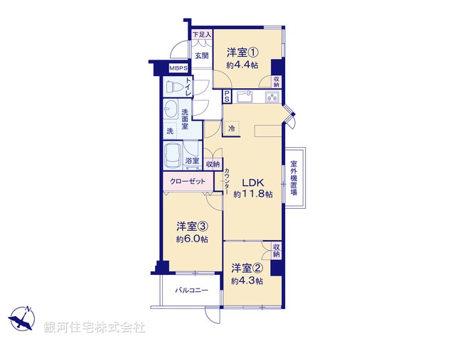 G00385513 東京都板橋区南町 中古マンション 5280万円【間取図】
