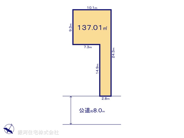 G00385603 埼玉県上尾市本町２丁目 土地 2699万円【区画図】