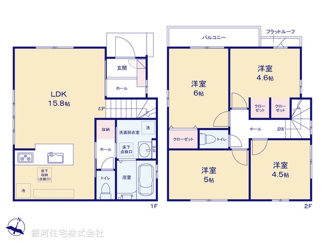 G00385636 東京都福生市大字熊川 新築一戸建て 4390万円【間取図】