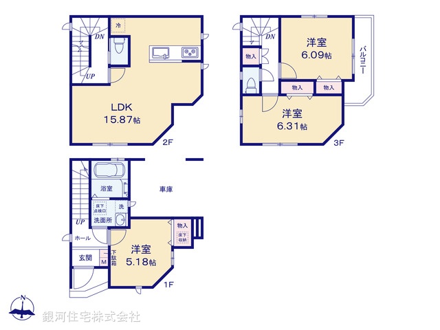G00385693 東京都葛飾区東立石１丁目 新築一戸建て 4790万円【間取図】